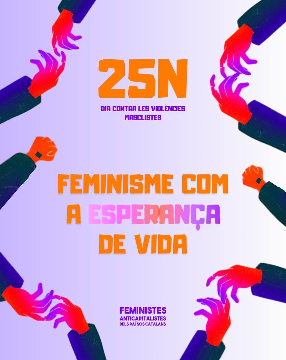 🟣 Aquest #25N i sempre, triem el feminisme com a esperança de vida✊

#FemisAnticapisPPCC