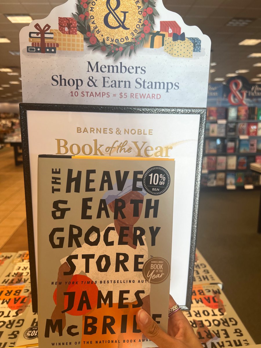 Barnes and Noble’s Book of the year has been announced! Heaven and Earth Grocery Store by James McBride is Barnes and Noble’s 2023 Book of the year! Stop by today to get your copy! #bookoftheyear