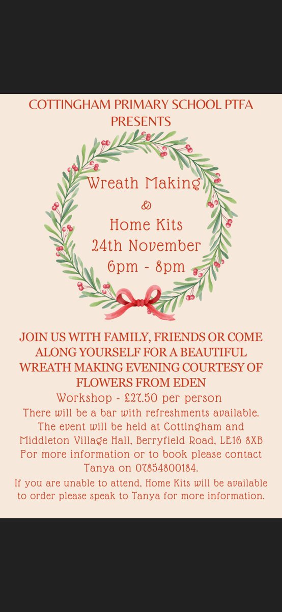Come and join us for some Christmas wreath making on the 24th November 🎄