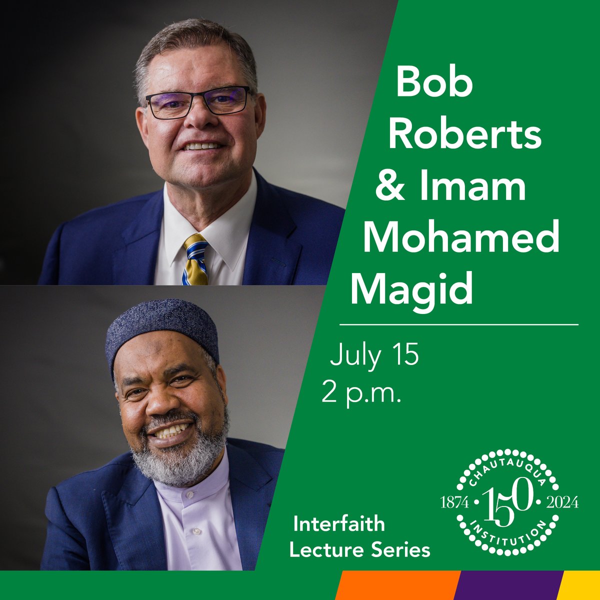 🚨#CHQ2024 Announcement🚨 Pastor and peacemaker, Dr. Bob Roberts Jr and Executive Imam of All Dulles Area Muslim Society Center, Imam Mohamed Magid join our 2024 Interfaith Lecture lineup, for a new season of unforgettable events in our 150th year! #CHQ2024 #chq150 #INFWeekFour