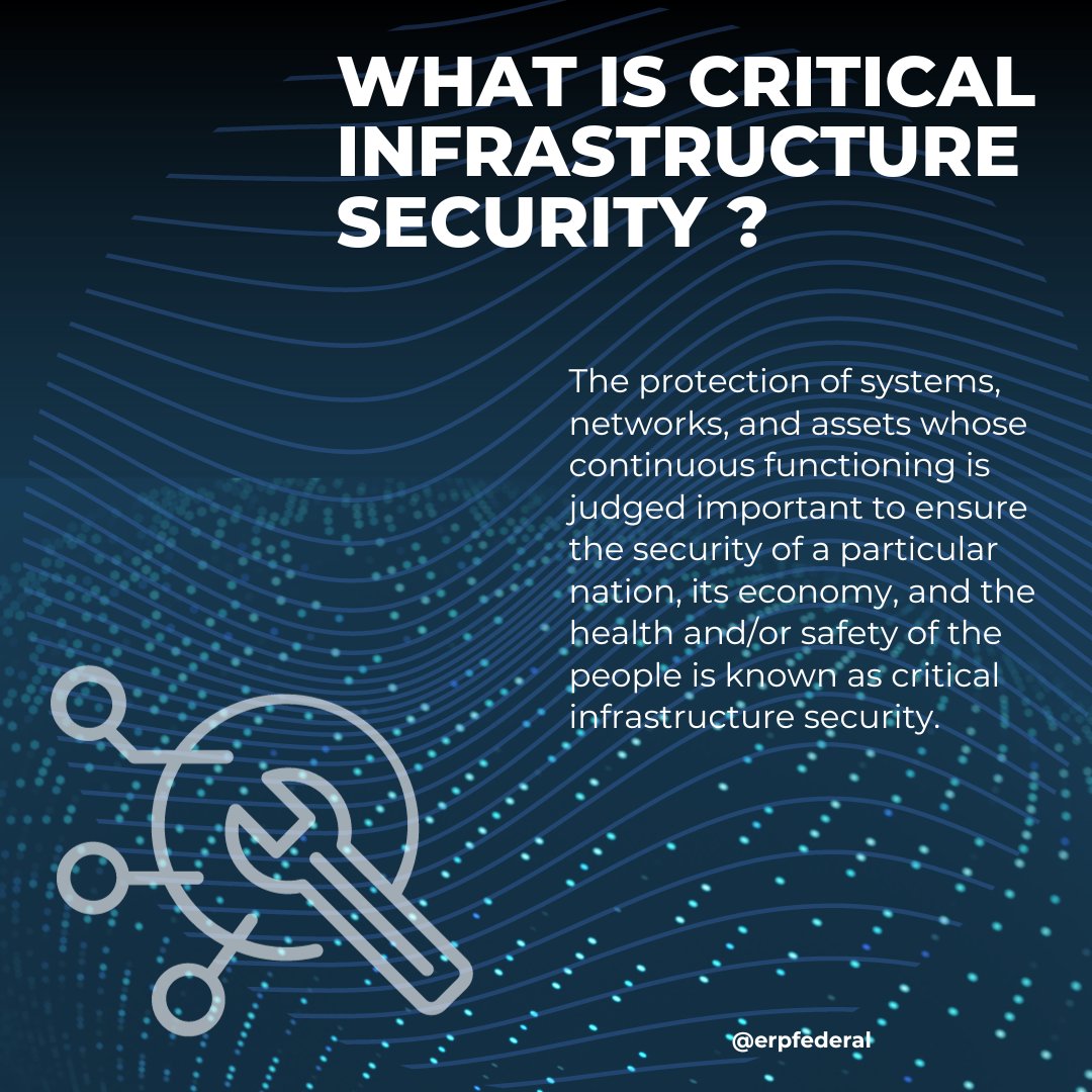 ERPFederal's tweet image. 🔐🏭 Examine the crucial defense that keeps our important systems safe from online attacks. Find out how we protect the foundation of contemporary civilization. #DigitalGuardians  #CriticalInfrastructureSecurity