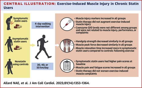 - El ejercicio prolongado de intensidad moderada NO aumenta los MARCADORES de lesión muscular en usuarios de ESTATINAS sintomáticos o asintomáticos.
- Los marcadores de lesión muscular no se relacionaron con niveles de CoQ10 en leucos.
#CardiologiaDeportiva <a href="/preventiva_SEC/">Cardiología Preventiva</a>