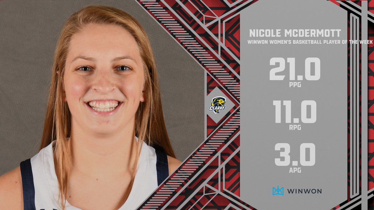 W🏀, Nicole McDermott of <a href="/ClarkeAthletics/">Clarke Pride Athletics</a> Selected <a href="/WinWonTech/">WinWon</a> Women's Basketball Player of the Week!

heart.prestosports.com/sports/wbkb/20…