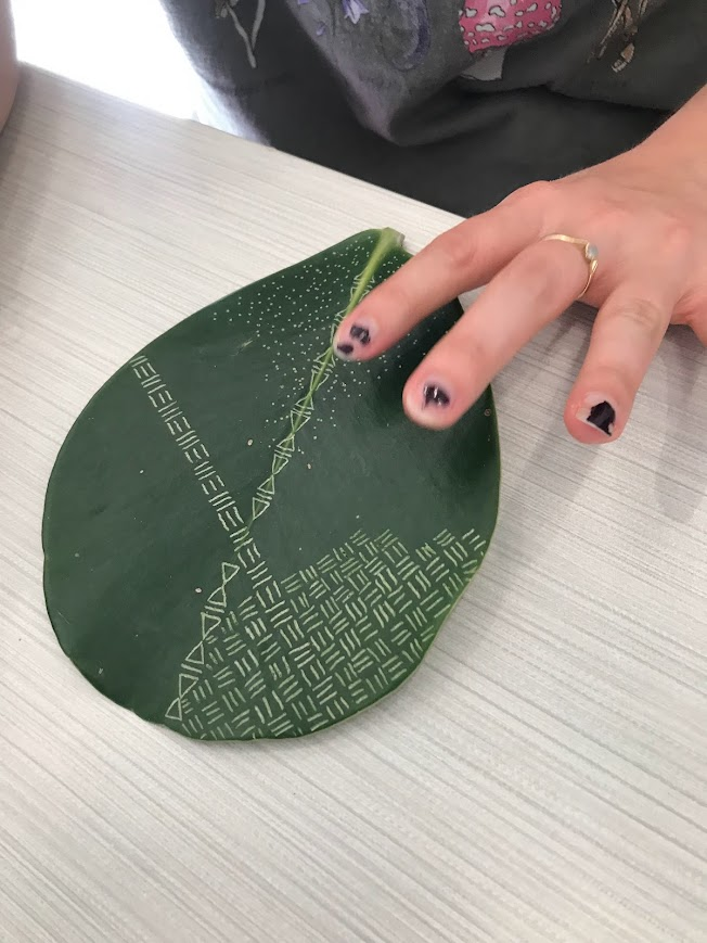 Creative designs by particpants in leaf etching workshop at Manoa Heritage Center a few weekends ago. They etching Autograph leaves using awls &amp; mechanical pencil tips. This was a popular activity of children in my grandparent's generation on Maui.