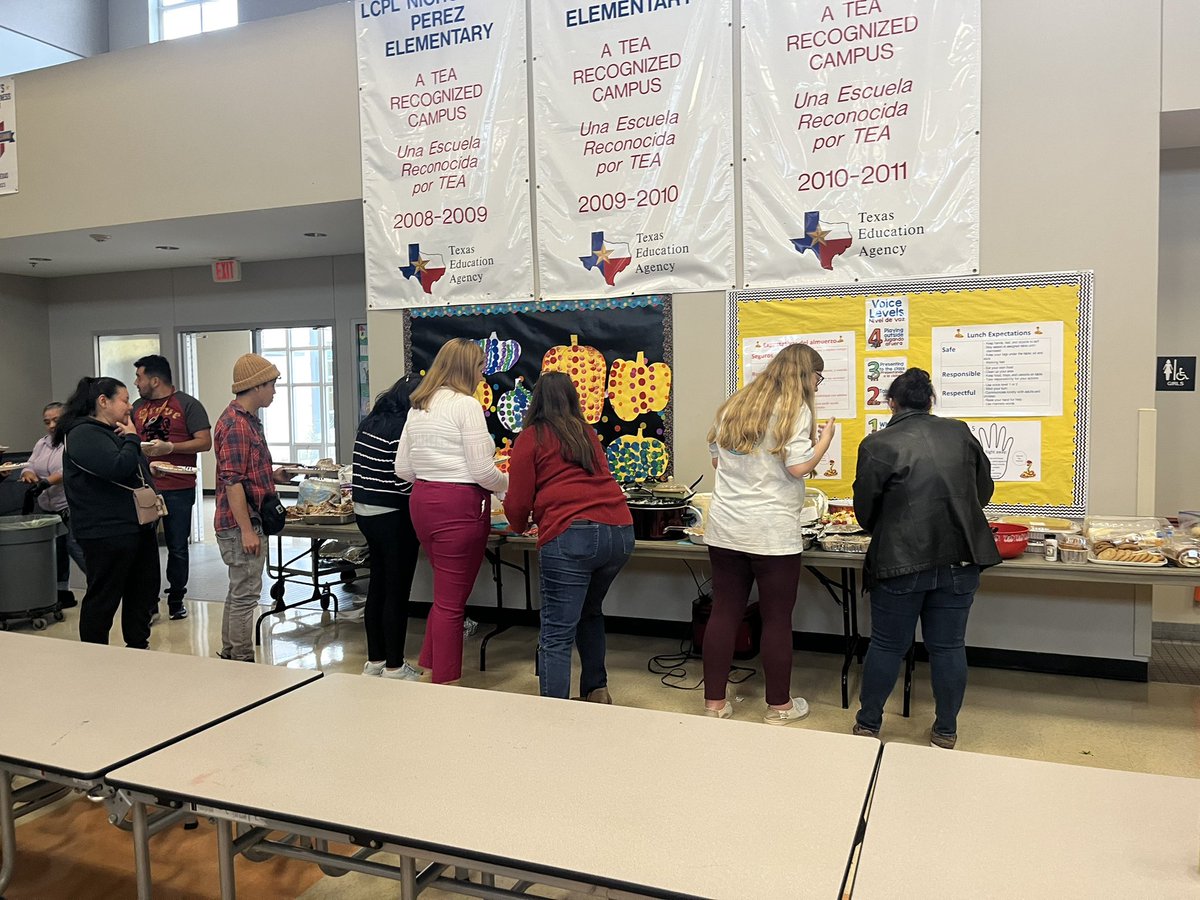 Our staff enjoyed a rare moment: we all got to eat together today! Our Thanksgiving potluck was a delicious hit! #AISDProud