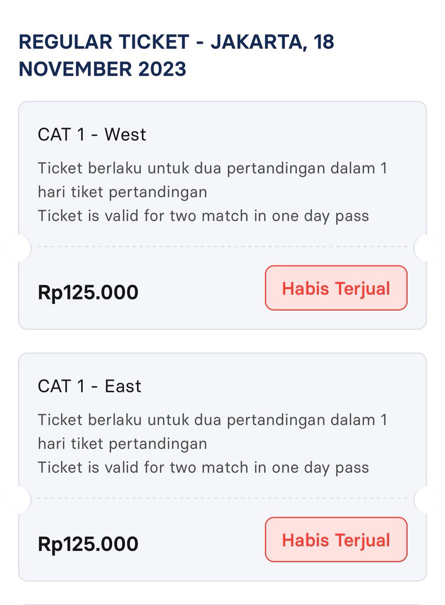 AndreKiagus's tweet photo. Since Monday (13 Nov), I've been trying to purchase U-17 Jakarta tickets for the 18 Nov but the tickets are declared sold out

Is that true @FIFAWorldCup @FIFAcom @loketcom @PSSI @erickthohir ? 

If that's  true, it's good. Hopefully, they won't end up in the hands of scalpers https://t.co/m4yC23VrQ2