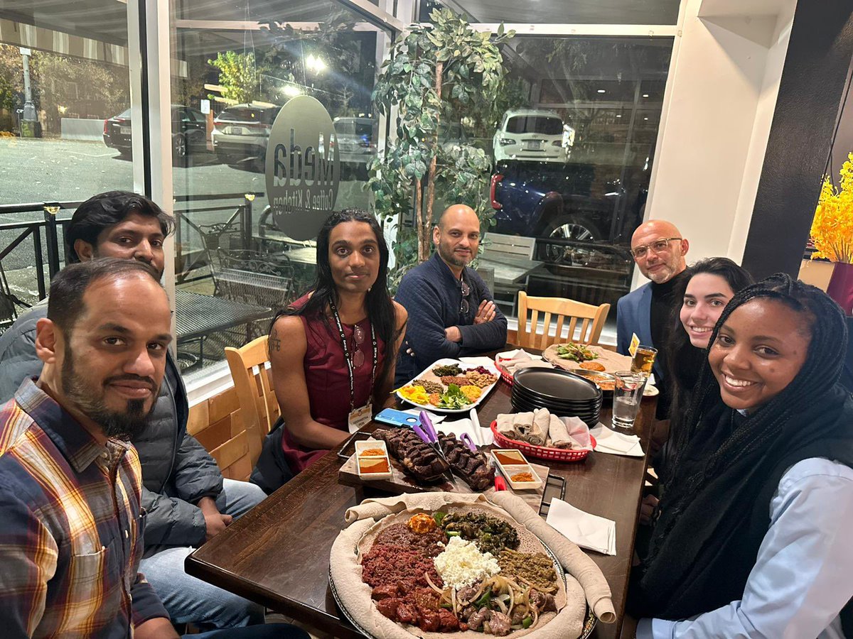 Closing out Monday at #SfN23 with #parvazlab dinner. Celebrating 3 successfully presented posters and 3 that will be soon. #teamworkmakesthedreamwork

Enjoyed great #ethiopianfood at MEDA in Arlington. Recommended by our #lyft driver, and he wasn’t wrong!