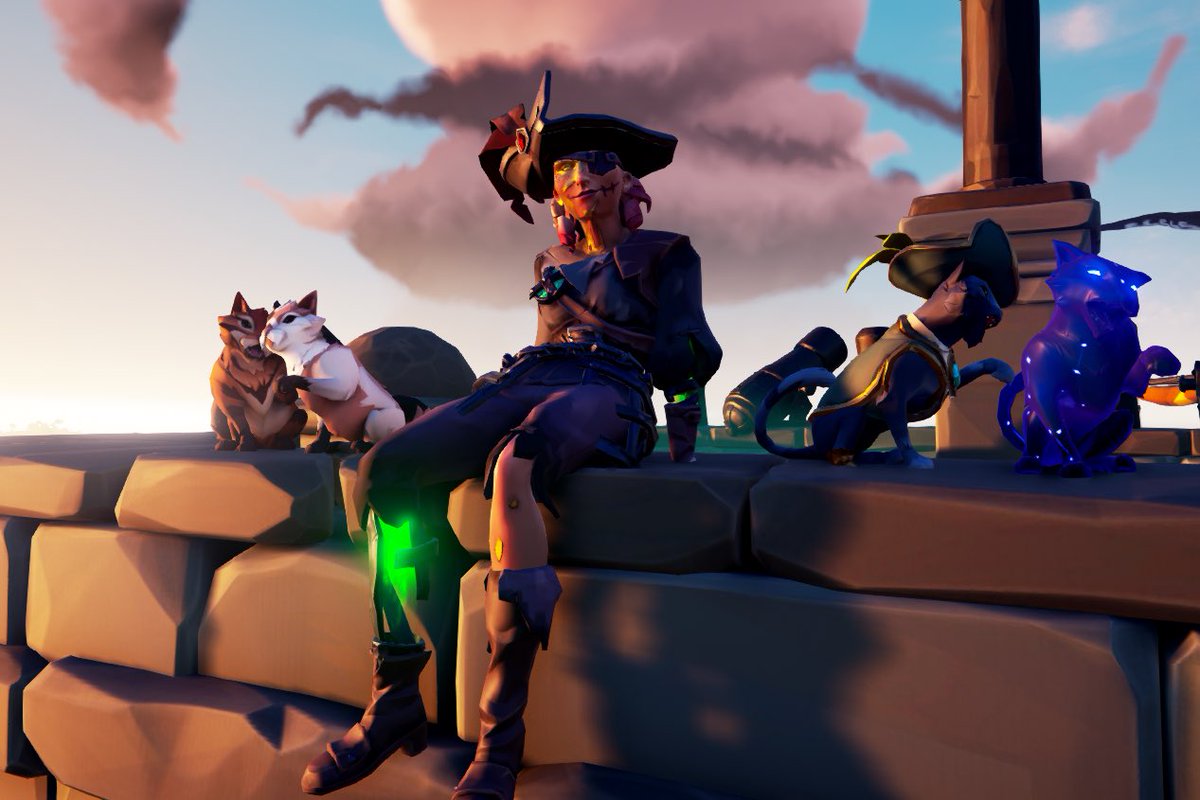 What a purrfect crew ! - arguably my favorite companions in the <a href="/SeaOfThieves/">Sea of Thieves</a> 🏴‍☠️🐾 

Theme - Favourites 

#SeaOfThieves #PurrfectCrew #SoTShot #sotshot