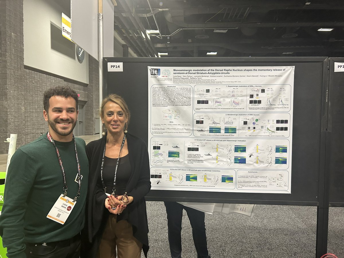 RaffaellaTonini's tweet image. Second poster of the lab today! Congratulations to Luca Nava for presenting his PhD work on the functional interplay between dopaminergic and serotonergic neurons in the DRN, and overarching modulation by norepinephrine!!