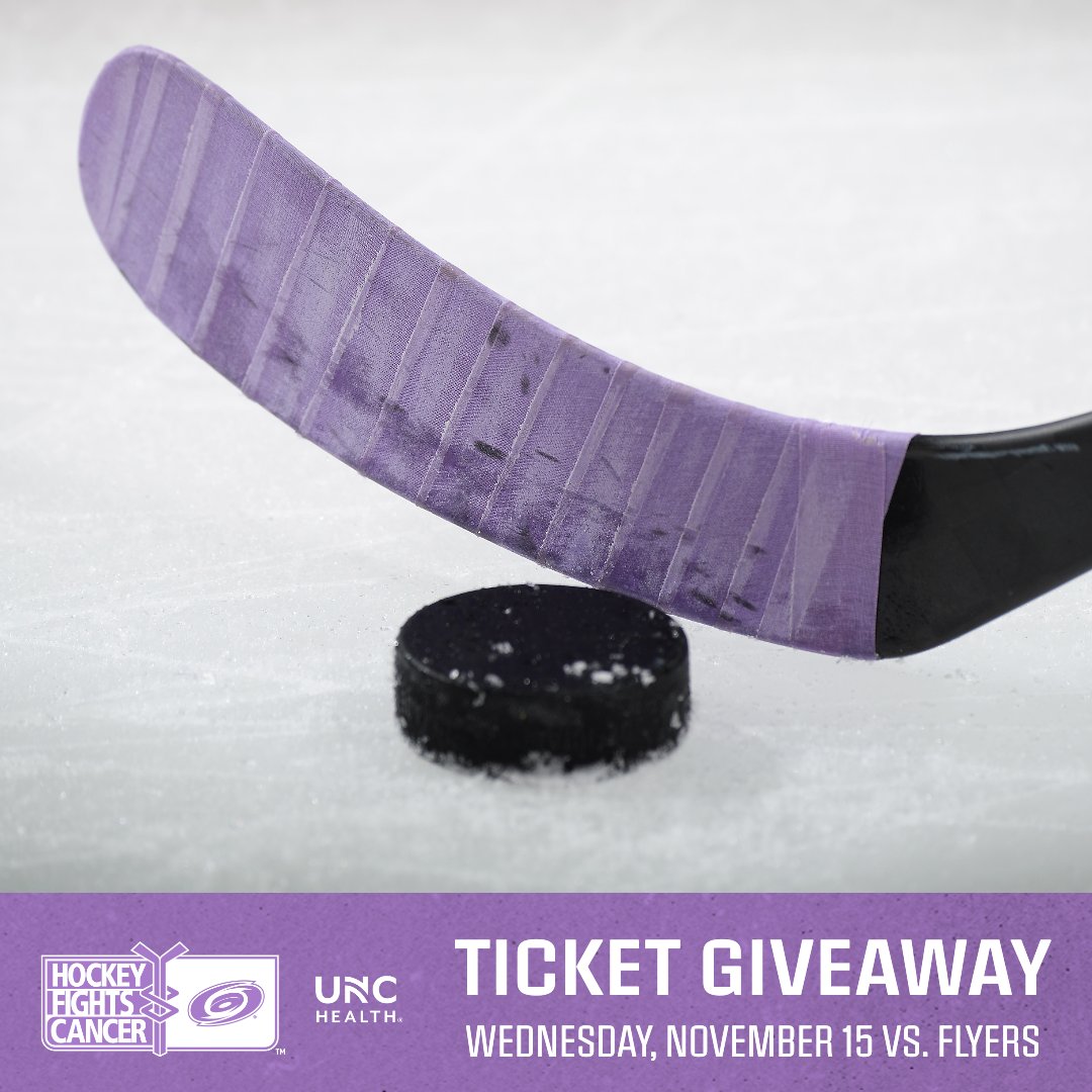 x - Carolina Hurricanes (@canes) on Twitter photo RT to win a pair of tickets to our HFC game on Wednesday!
Hockey Fights Cancer is presented by <a href="/UNC_Health_Care/">UNC Health</a>, the official healthcare provider of the #Canes. RT to win a pair of tickets to our HFC game on Wednesday!
Hockey Fights Cancer is presented by <a href="/UNC_Health_Care/">UNC Health</a>, the official healthcare provider of the #Canes.