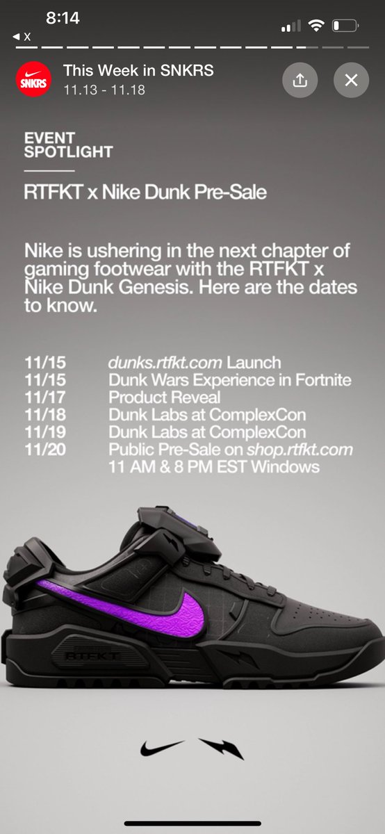 cas3333333's tweet photo. Big week ahead for @RTFKT Dunks⚡️ https://t.co/4p8IDmNcKq
