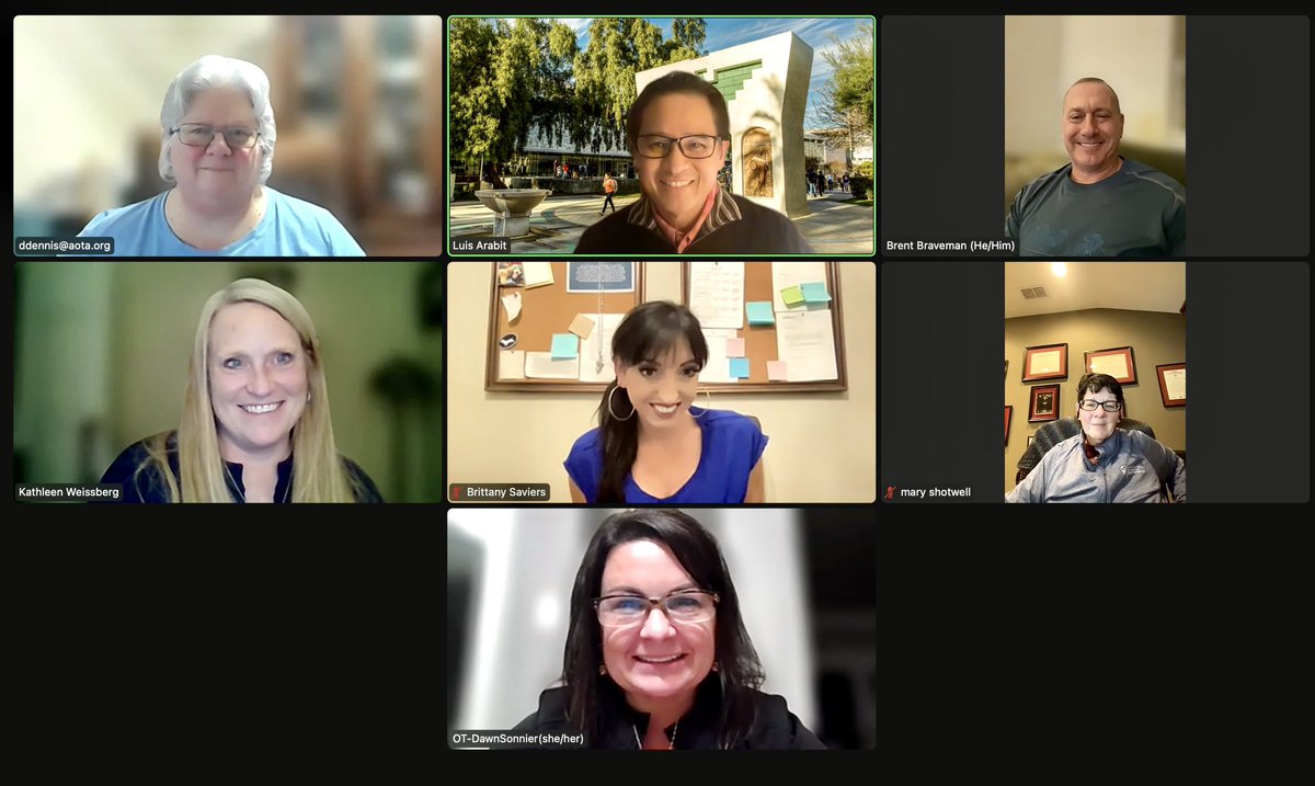 We just concluded our November #AOTPAC virtual teleconf mtng. Enjoy working with these amazing #OT leaders &amp; advocates!  #occupationaltherapy  #OTadvocate <a href="/DarleneAOTPAC/">Darlene Dennis</a> <a href="/SonnierDawn/">Dawn Sonnier</a> <a href="/BrentBraveman/">Brent Braveman</a> #aotpacdir5