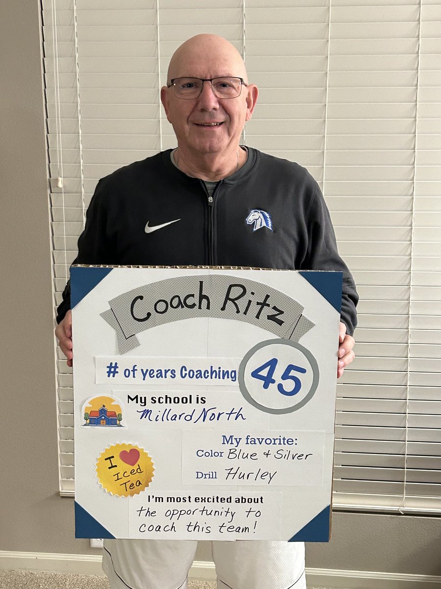 jeritz1's tweet image. Day one of year 45 coaching girl’s basketball. I have loved each and every year. My take on the first day of school sign.