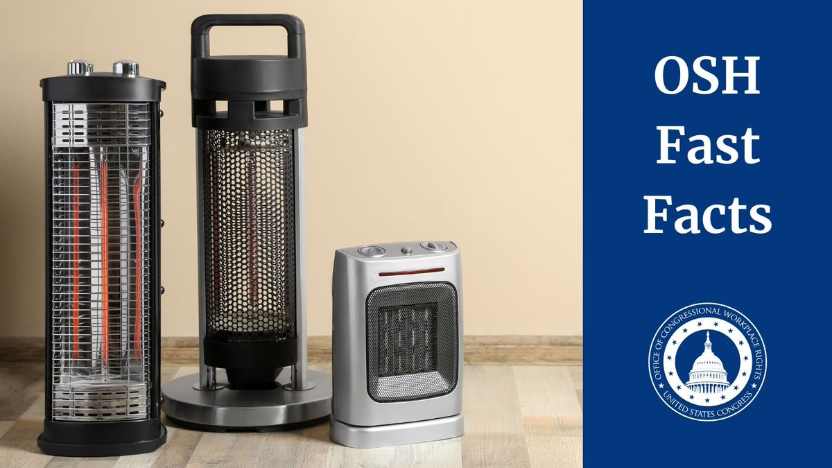 OCWR_LegBranch's tweet photo. When it’s cold outside, stay warm and safe inside with guidance from the OCWR Occupational Safety and Health (OSH) Team. 

Check out our OSH Fast Fact on portable space heaters for tips on selecting and using these devices safely in your workspace: https://t.co/Ijd3rbWKut https://t.co/LDk6GX7Ihq