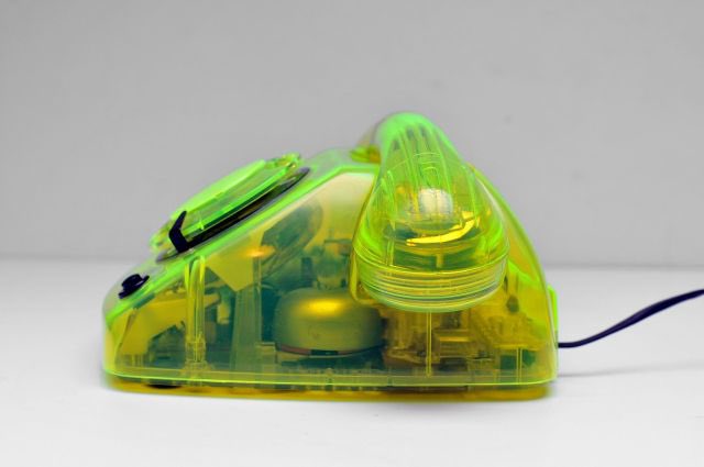 Rare 1970s Neon Green Transparent Rotary Dial Telephone ☎️