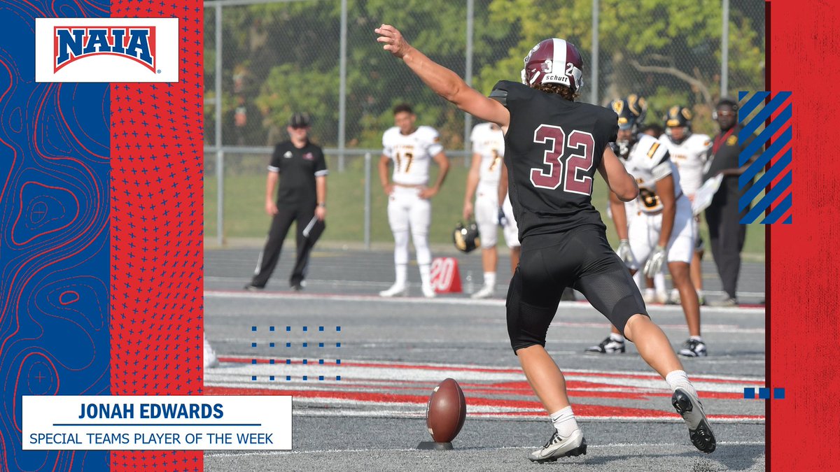 🏈 Jonah Edwards from @EvangelValor goes 7-for-7 on kicks including the game winner and wins the last #NAIAFootball Special Teams Player of the Week! Dive deeper--> bit.ly/3MIRzr8 #collegefootball #NAIAPOTW
