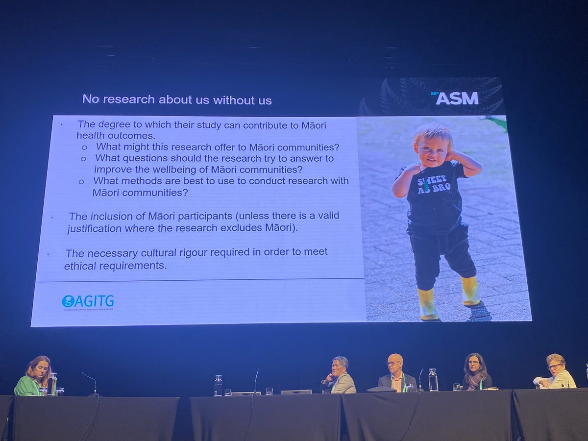 drsarahhayes's tweet photo. I’ve moved right up the front for this next #AGITG23 @GICancer session- starting with a focus on familial CDH1 mutant gastric cancer, with a talk from A/Prof Karyn Paringtai and Prof Parry Guilford, on addressing cultural inequities in #cancerresearch #NoResearchAboutUsWithoutUs https://t.co/YhDkFo1g8j