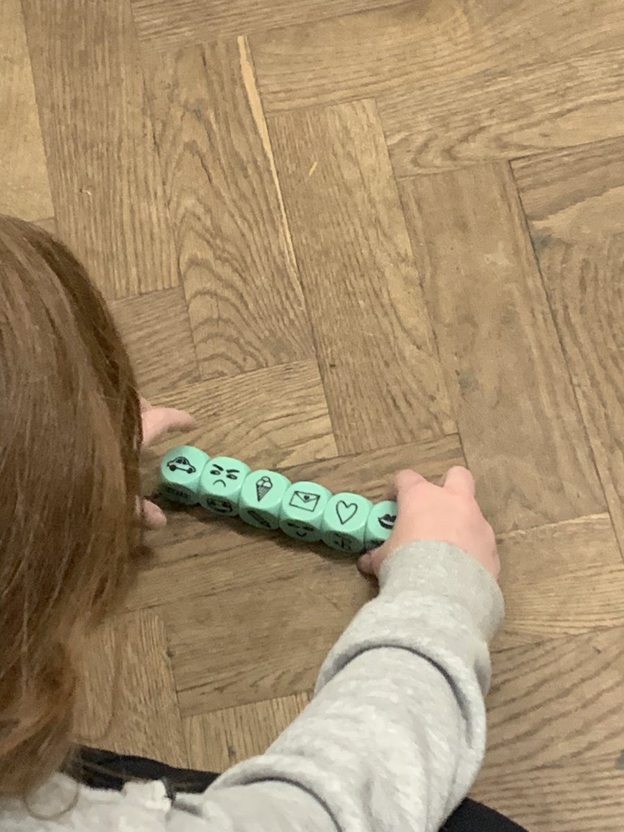 We played with the Story Cubes….we love playing withthese and come up with some bizarre and surreal stories!