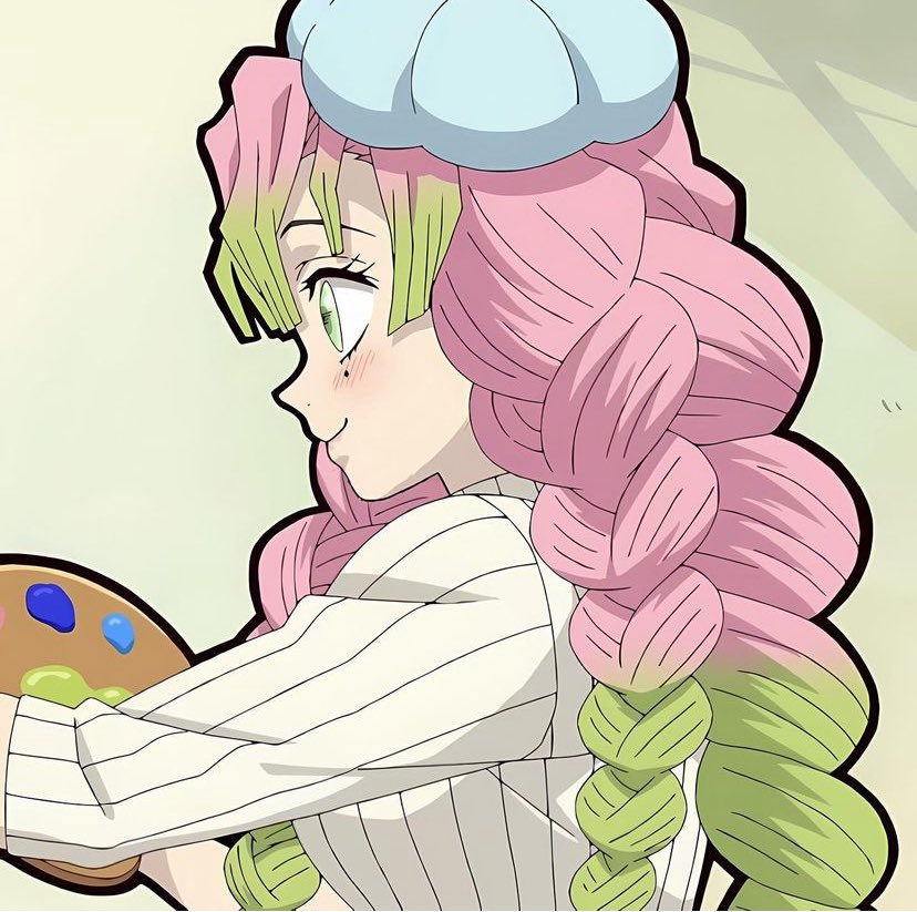 *she would be humming while panting one of her favorite hobbies*