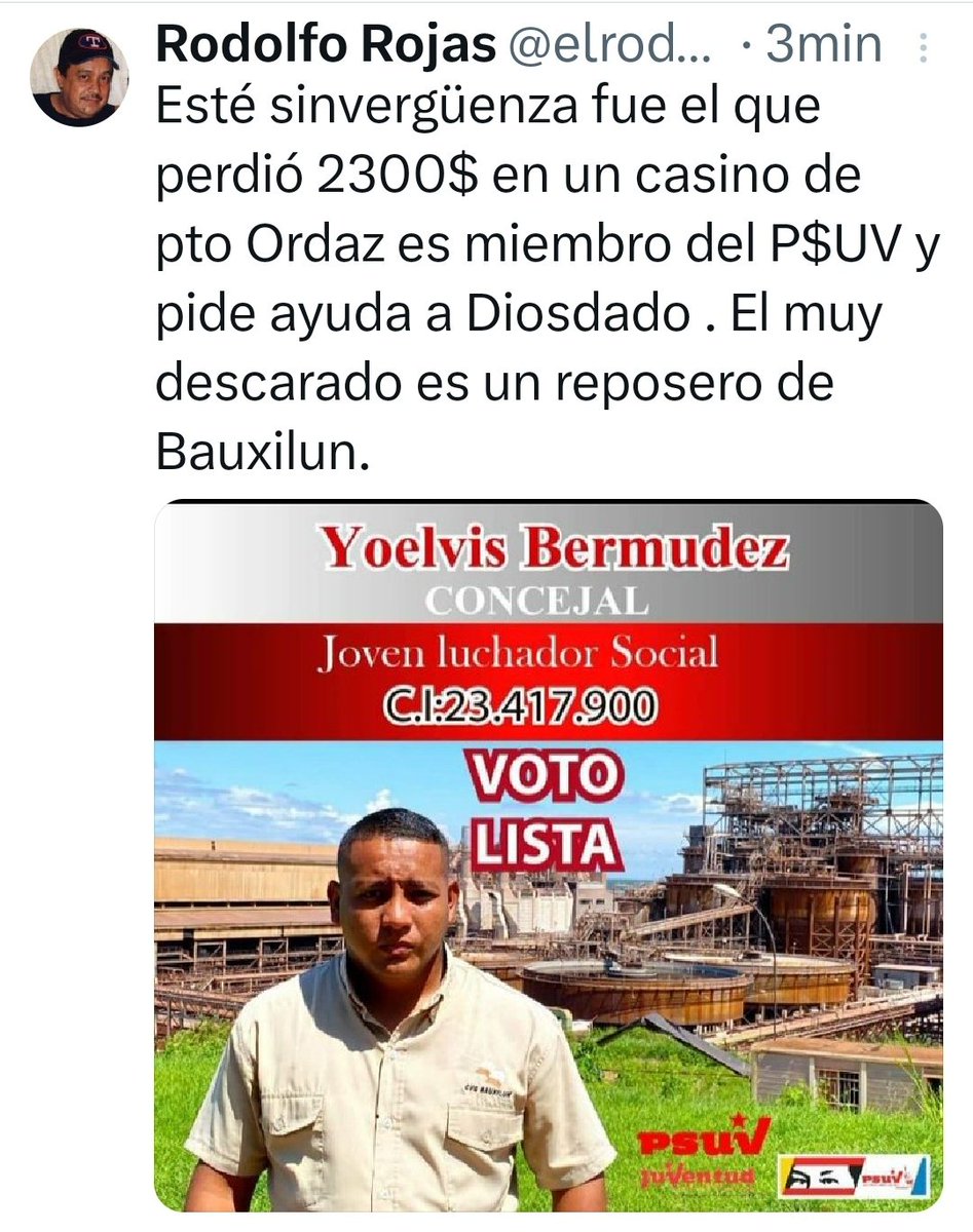 brian77ve's tweet photo. #Cvg Corporación Venezolana de Guayana #Ferrominera #Ferrocasa #Bauxilum #Alcasa #Carbonorca #Venalum #Carbonorca #EmpresasBasicas Diosdado Cabello PSUV JPSUV Nicolás Maduro Cilia Flores https://t.co/bntLYOLHD2