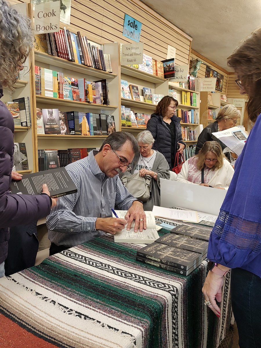 nickpapp's tweet photo. I want to thank the folks who turned out for my book-signing Saturday at @treashousebooks in ABQ. Owner John Hoffsis was a wonderful host for the presentation/signing of "Crosses of Iron," my narrative history of Dawson, NM. #abq #albuquerque #nm #newmexico #nmhistory #coal https://t.co/xyDsNuvMTj