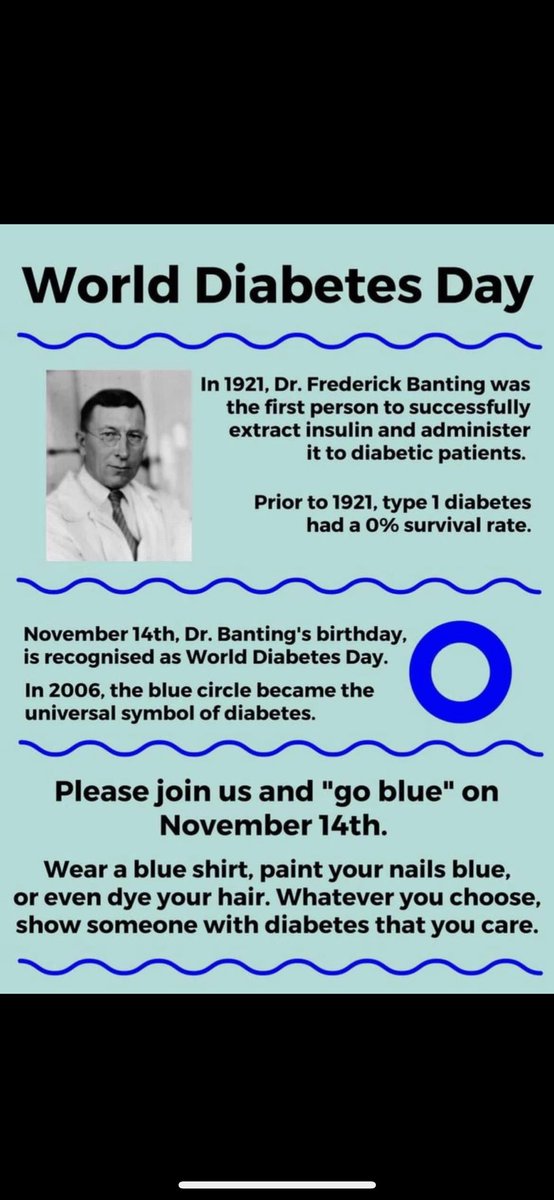 kerrrivant's tweet photo. Tomorrow is World Diabetes Day. Wear a blue shirt to show your support for all those living with Type 1 Diabetes. We’ll be wearing ours to support our #1 T1 Superhero. 💙💙 @Topsail_Elem @VillanovaSchool https://t.co/PiL1pQ1wKD