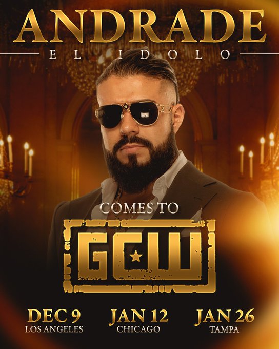 Andrade El Idolo est annoncé pour les shows du 9 Décembre, 12 Janvier et 26 Janvier de GCW.