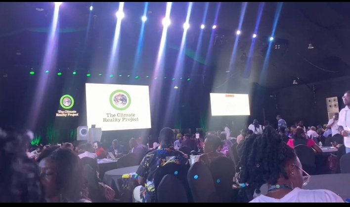 A great & exciting moment in my life. I spoke at the 2023 @ClimateReality training, day 1 in Accra, Ghana.  Other dignitaries present included @algore , @miketerungwa and many others. Thank you @IseesGhana for this opportunity. Learnt a lot today. 
#westafricaleadonclimate
