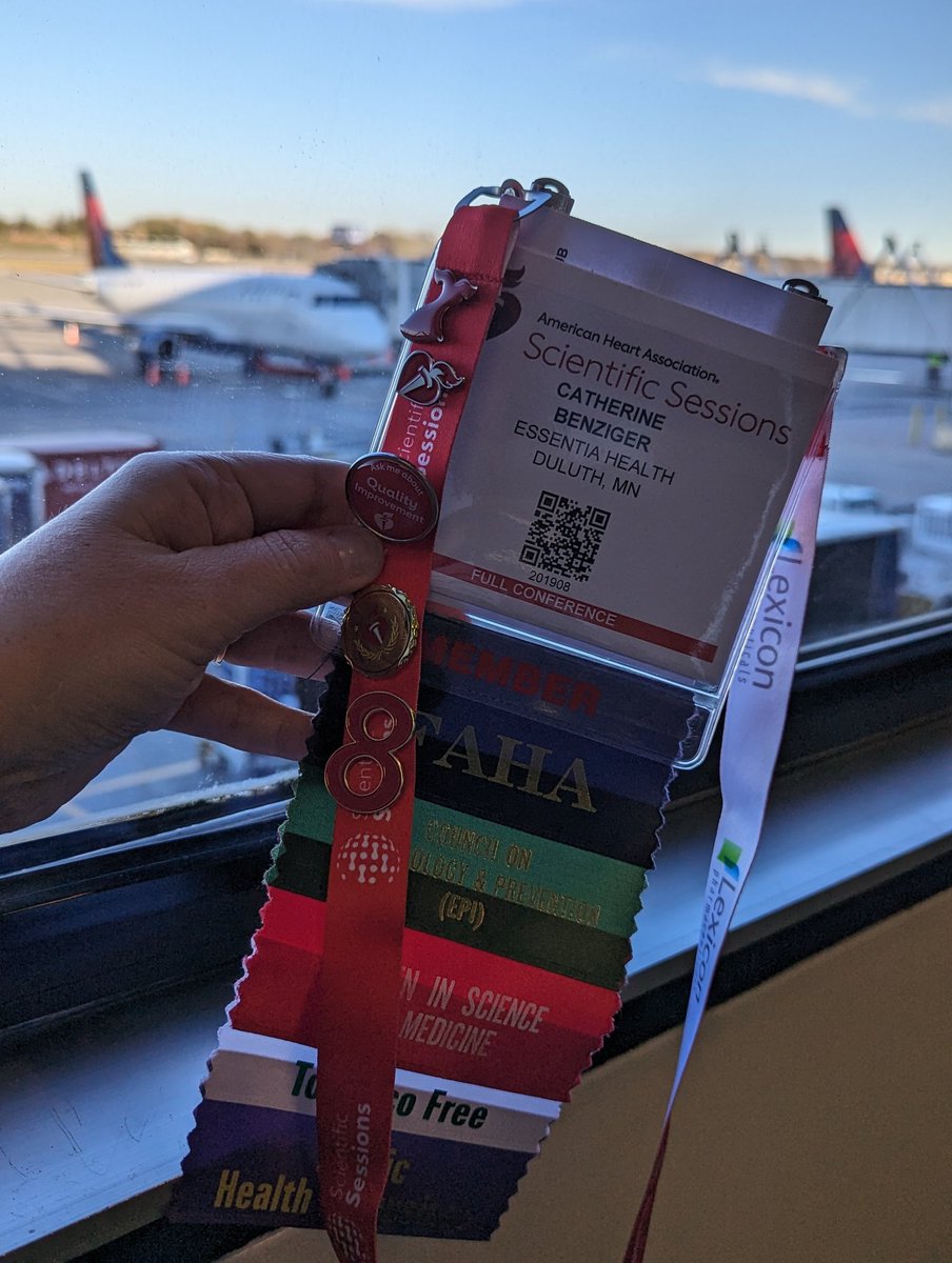 Time to go back home and share all the #AHA23 science (and new pins) with my colleagues @EssentiaHealth! Exciting time to be a #cardiologist #obesity #diabetes #hypertension #lipids #cvd @AHAMeetings see you in Chicago in 2024!