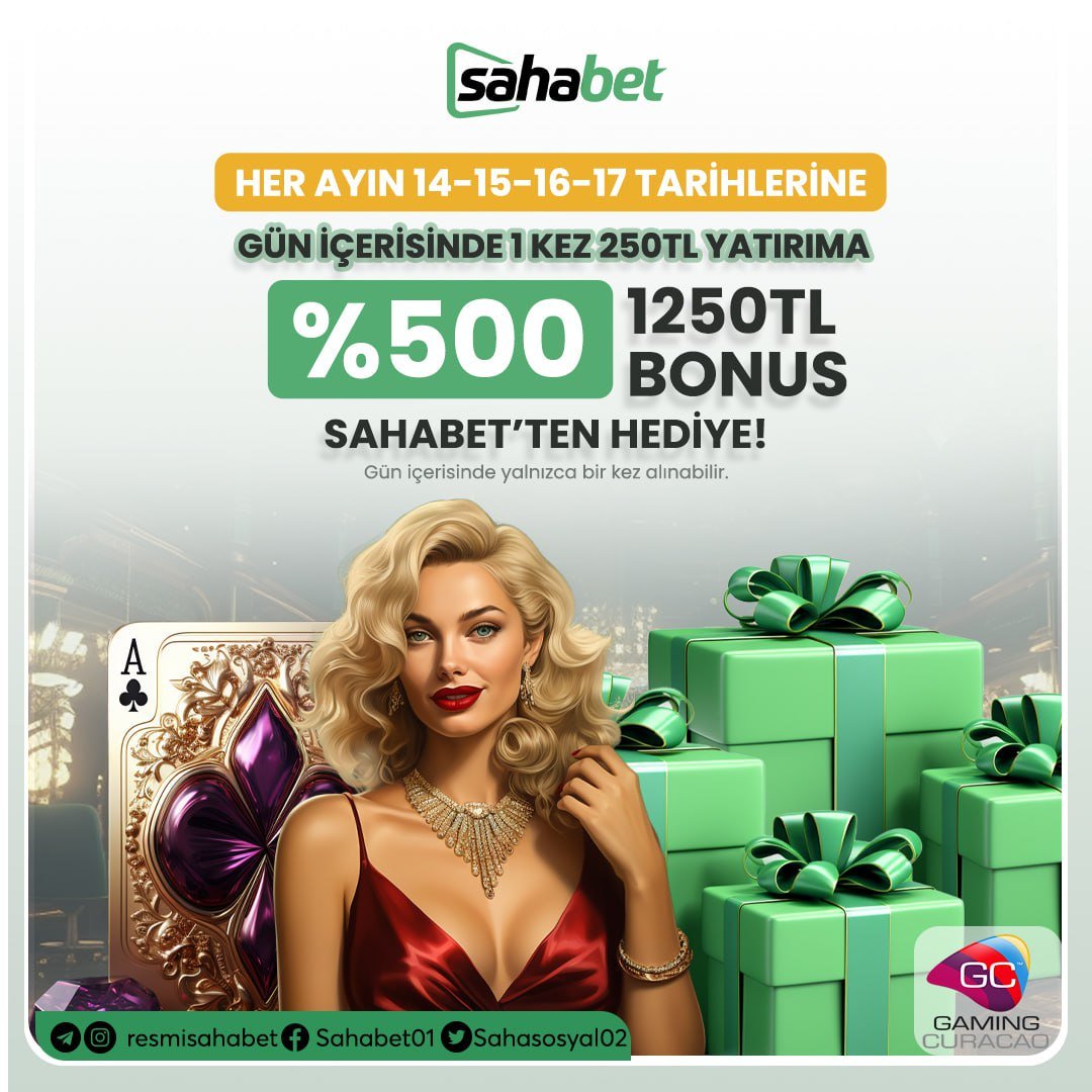 💵ŞANSLI GÜNLERİ KAÇIRMA 

🟢 Her Ayın 14 - 15 - 16 - 17 Tarihlerinde,
🟢 %500 1250 TL Bonus Sahabet'te!

🧨 Minimum ve maksimum 250TL yatırımınız için %500 – 1250TL Bonus!

🔐 Kolayca çevrimini tamamla ve 250 TL'ye 15.000 TL çekim imkanını yakala!