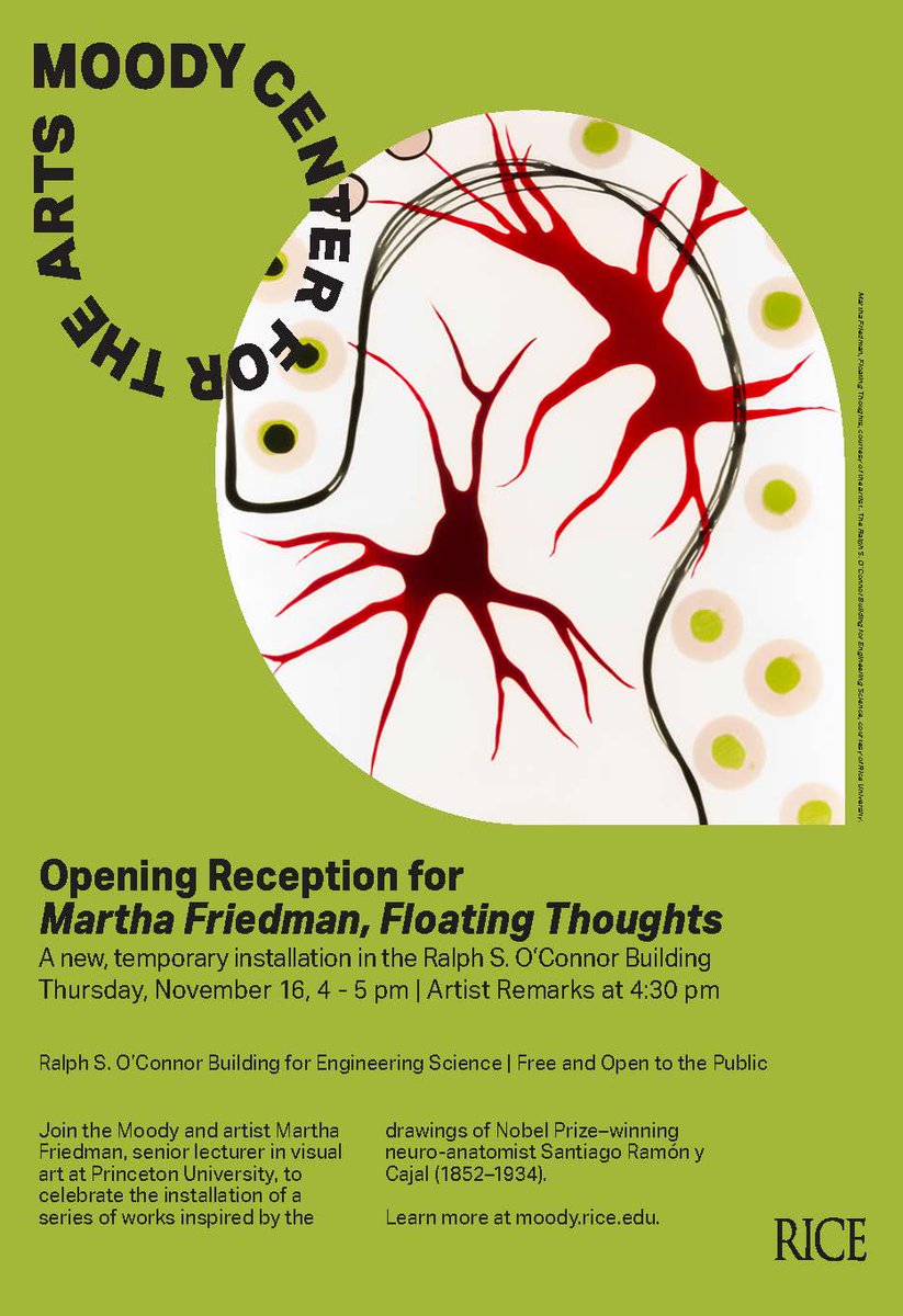 Opportunities to 🎨meet artists, 🗺️explore where art + other disciplines intersect❌, and celebrate the 💪power of visual art JUST. KEEP. COMING.  Let's do it again on Thursday, November 16, from 4 - 5 p.m.  moody.rice.edu/events/opening…