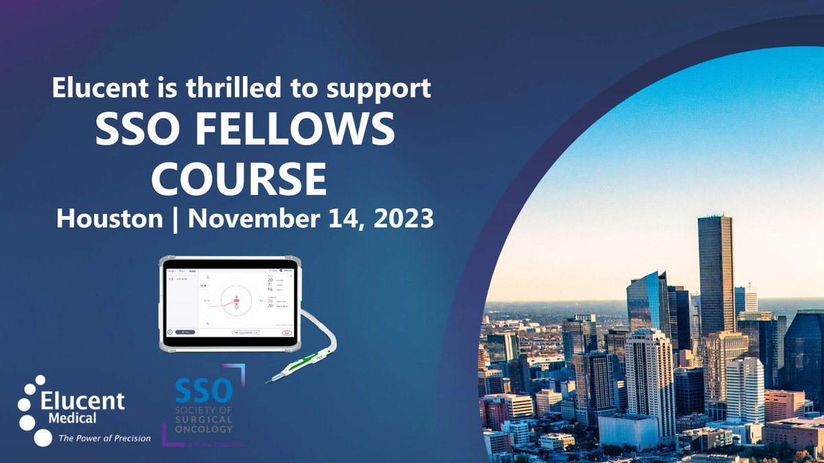 elucentmedical's tweet photo. We're excited to announce our support for the @SocSurgOnc Fellows Course in Houston tomorrow. These fellows represent the future of medicine, and we're thrilled to be part of their journey #PowerOfPrecision https://t.co/mvi8hsurto