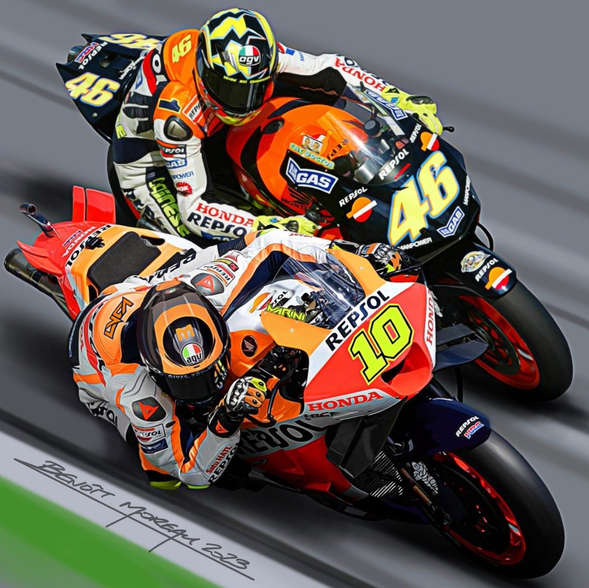 Brothers in arms... <a href="/ValeYellow46/">Valentino Rossi</a> <a href="/Luca_Marini_97/">Luca Marini</a> <a href="/HRC_MotoGP/">Honda HRC Castrol - MotoGP</a> <a href="/MotoGP/">MotoGP™🏁</a>
