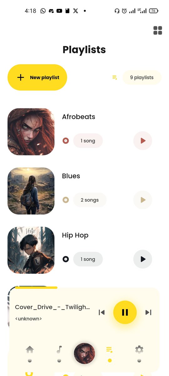 ken_starry's tweet photo. Did you know, Flow allows you to dictate whether you want dynamic colours for your playlists or not.

Head on to settings > Playlists > Dynamic Color

Left (Dynamic colour disabled) Middle (dynamic colour enabled) Right (Settings)

Let the music flow🥰🥳🎉

#flowmusicplayer https://t.co/EwKfpKc16o