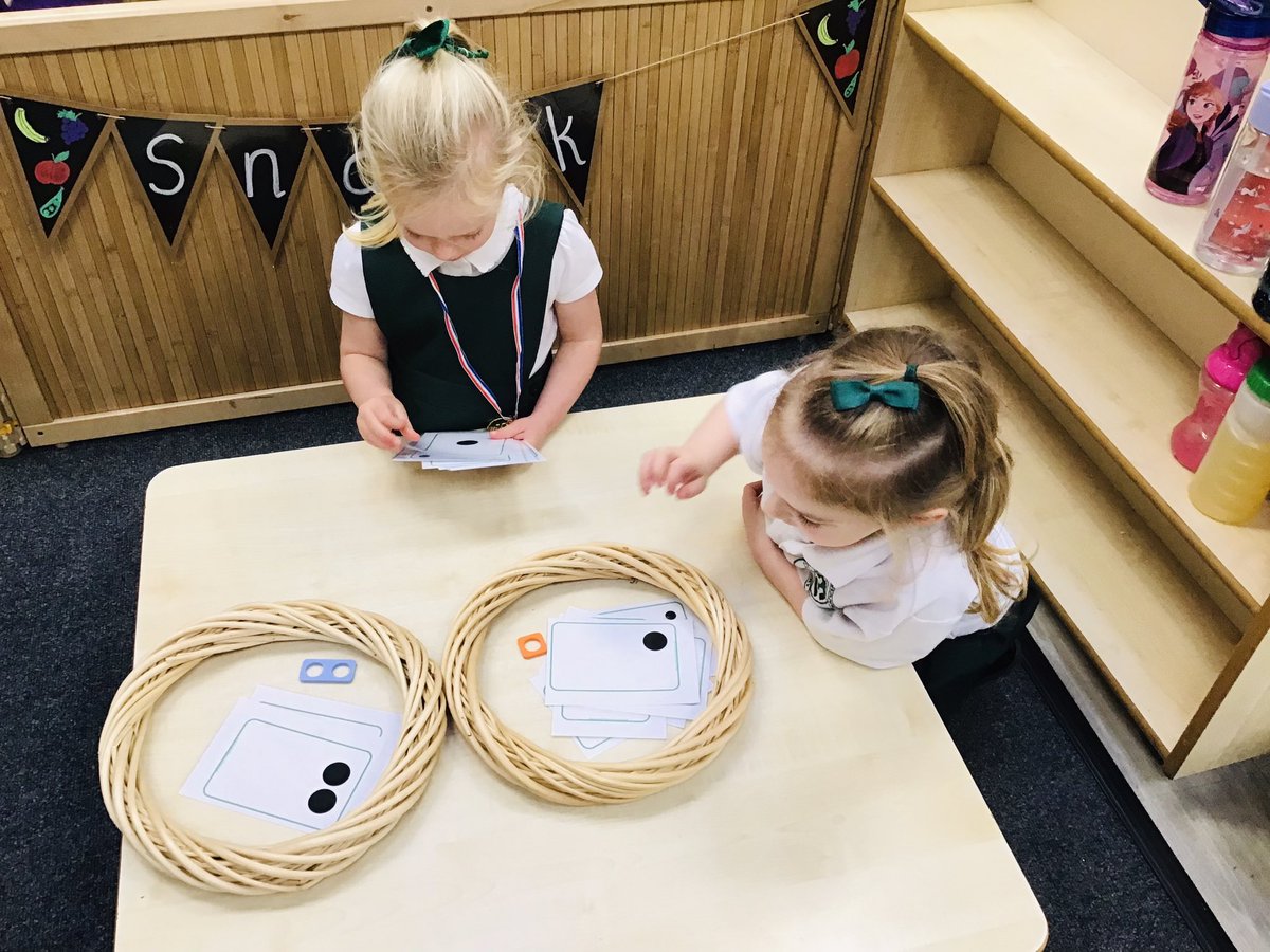 EYFSSJV's tweet photo. Finding the number 2โs in Maths. Sorting the subitising dots into the hoops and placing counters on the Subitising pictures. How many number 2โs did we find? #SJVMaths https://t.co/49TVZWOQ0K