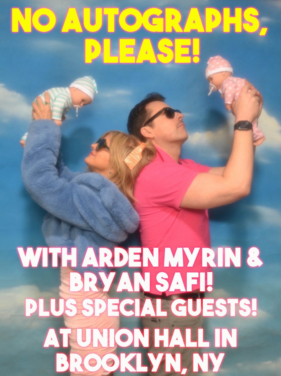 This Friday 11/17! Join Podcast superstars and best friends @ArdenMyrin and @bryansafi for an evening of comedy, stand-up, and talking hot pop culture gossip at NO AUTOGRAPHS PLEASE!! Featuring: ∙ Jo Firestone ∙ @Justsydnyc ∙ @jordancarlos 🎟️: tinyurl.com/5f3cm2bd