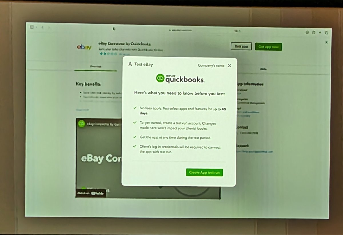 Nice work by @IntuitDev team. You can now test an app using real client data in it's own @QuickBooks Online sandbox... Before ever connecting the app to your real client #QBO data. #QBConnect