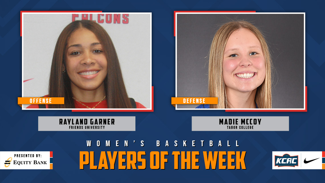 Rayland Garner of <a href="/FriendsFalcons/">𝗙𝗥𝗜𝗘𝗡𝗗𝗦 𝗙𝗔𝗟𝗖𝗢𝗡𝗦</a> and Madie McCoy of <a href="/GoTaborBluejays/">Tabor College Athletics</a> Earn KCAC Women's Basketball Weekly Honors, presented by <a href="/EQUITYBANK/">Equity Bank</a>! #KCACwbb #LetsBuildEquity #LetsBuildLeaders

kcacsports.com/news/2023/11/1…

<a href="/NAIA/">NAIA</a> <a href="/NAIAWomensHoops/">NAIA WBB Hoops Report</a>