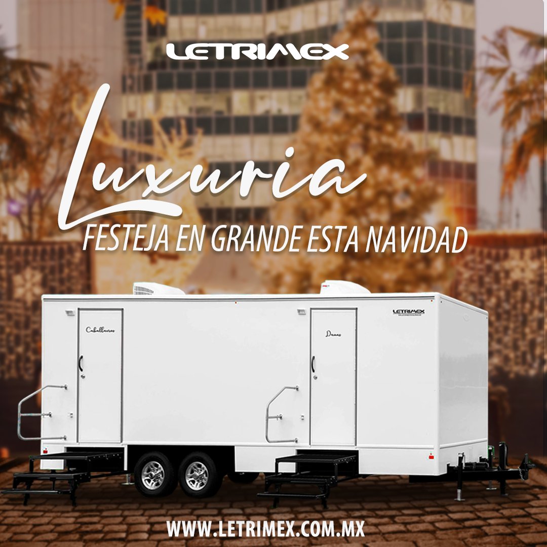 Letriimex's tweet photo. ¿Necesitas baños para tu evento esta navidad? La caseta de baños #Luxuria cuenta con:
Acabados de lujo en roble
Sanitarios mixtos para damas y caballeros
5 baños y 3 mingitorios
3 lavabos en porcelana
Espejos con marco de roble
Para más información visita
https://t.co/1llNL6Tht3 https://t.co/ohCl3Y1Trd