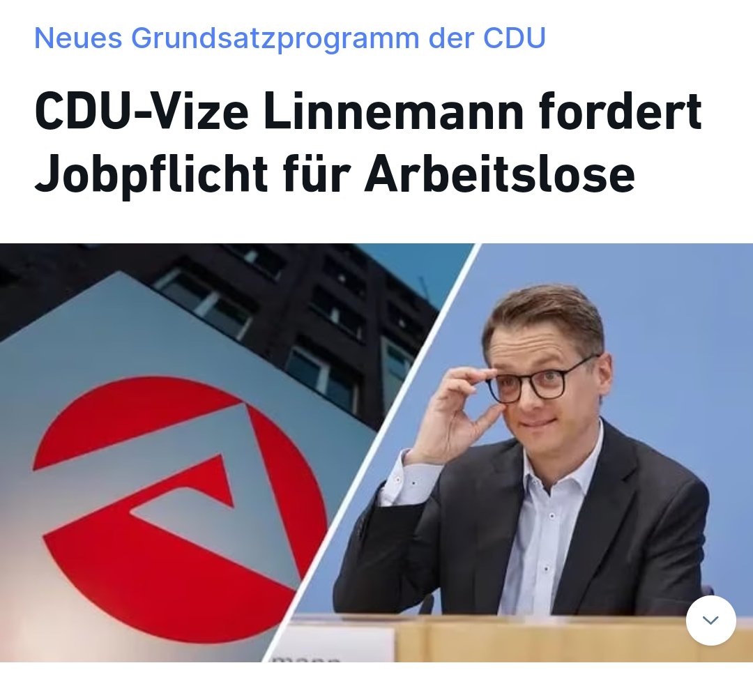 Marktradikale Schwurbler von der Verbotspartei CDU, wollen eine Arbeitspflicht in Deutschland einführen. Ich dachte das gab's doch nur in der DDR, wegen dem bösen Sozialismus...