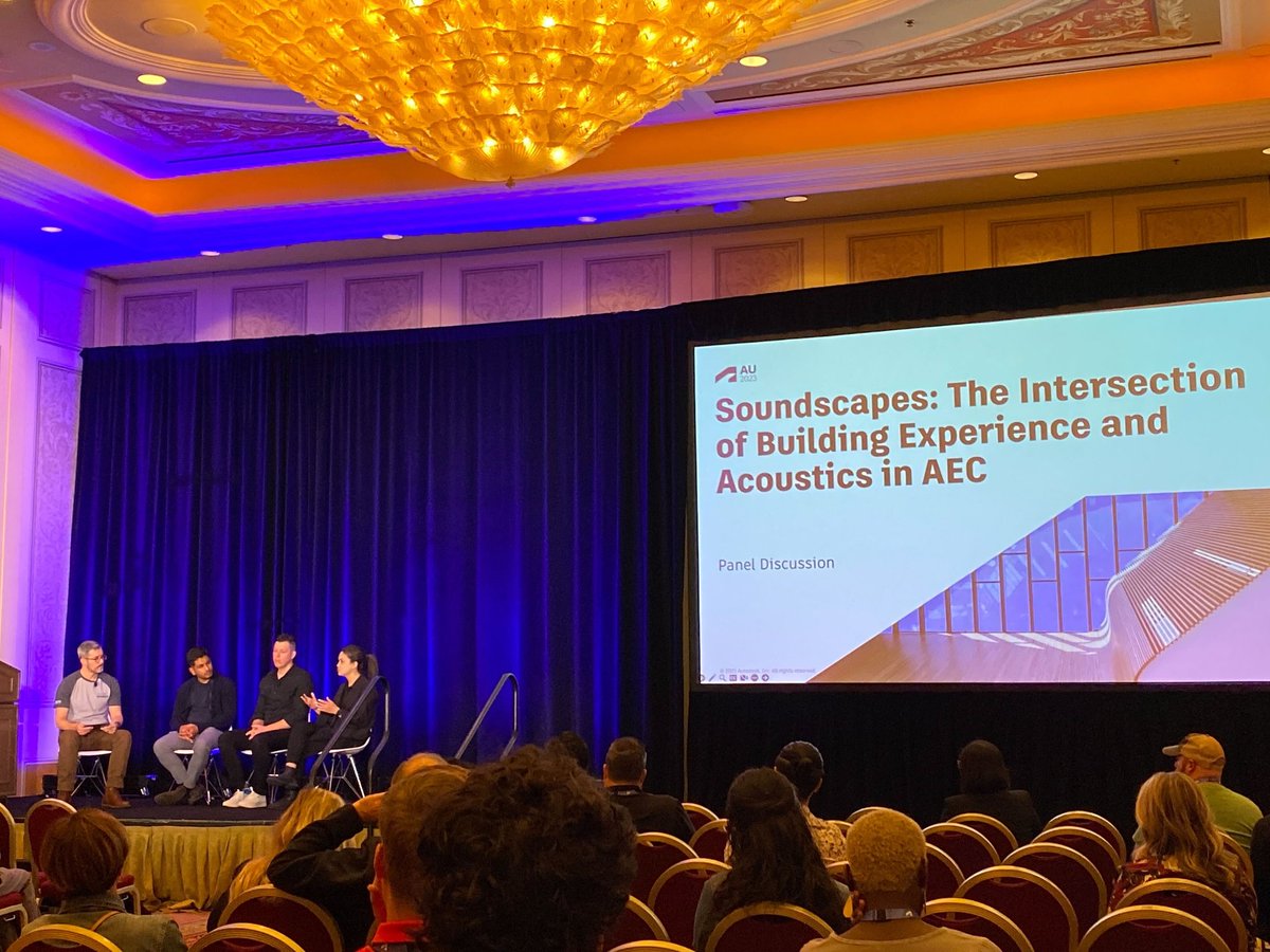 ADSKResearch's tweet image. What challenges and solutions are found in modern building design when it comes to sound? Our Researchers discuss here at #AU2023 
#AutodeskResearch
