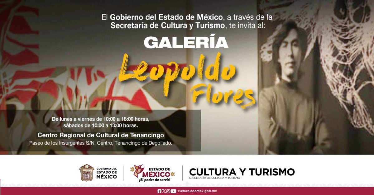Sorpréndete con el magnífico trabajo artístico del maestro #LeopoldoFlores en la Galería Leopoldo Flores, un recorrido entre obras y bocetos.
No te lo pierdas en el <a href="/EdomexTenancing/">Centro Cultural Edoméx Tenancingo</a>.
#TeEsperamos
#ExposiciónPermanente