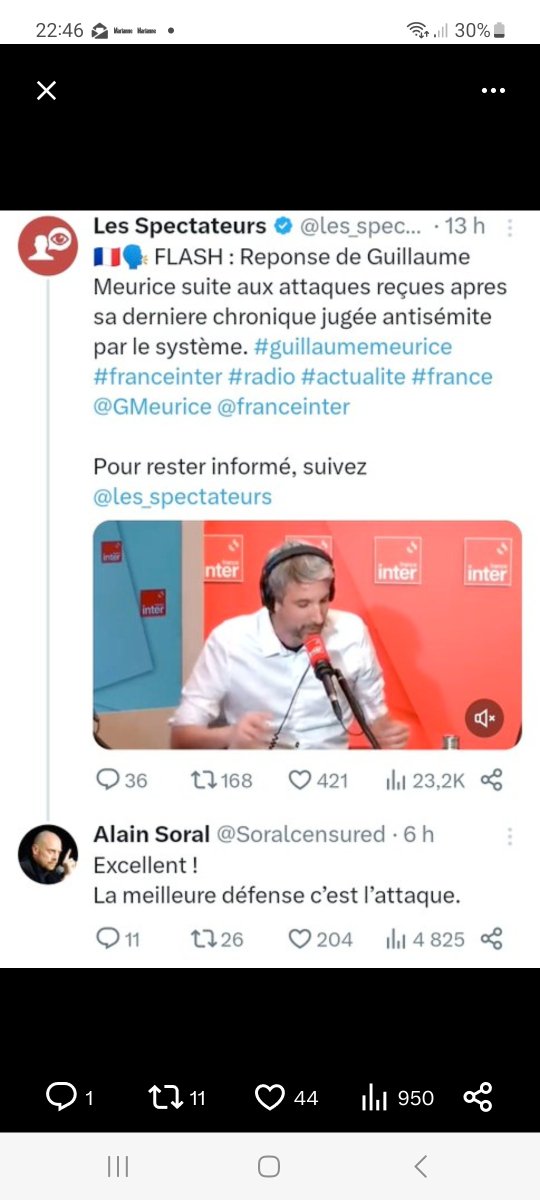 #GuillaumeMeurice , sous les applaudissements de #Soral et #Gaccio (le poto à Marc-Édouard Nabe),
y a comme un axe du rire, non?