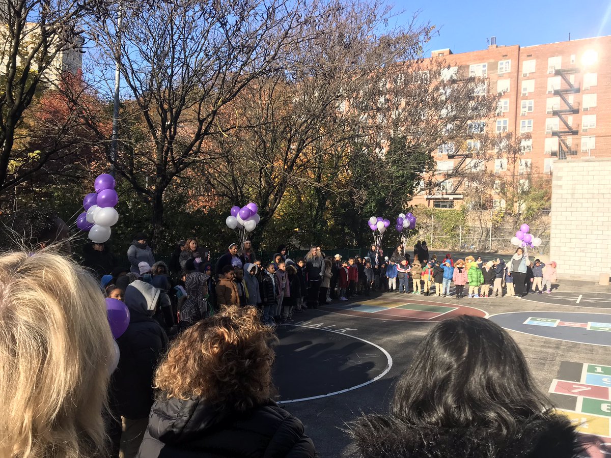 CSAPatterson's tweet image. A bittersweet day at PS/MS 37.  Principal Boyko lead a loving tribute to the life and career of her predecessor, Principal Effie Najarian, who passed in August. Many principal colleagues, AP Mendez, Supt Hulla and Effie’s husband James attended.  @FollowCSA