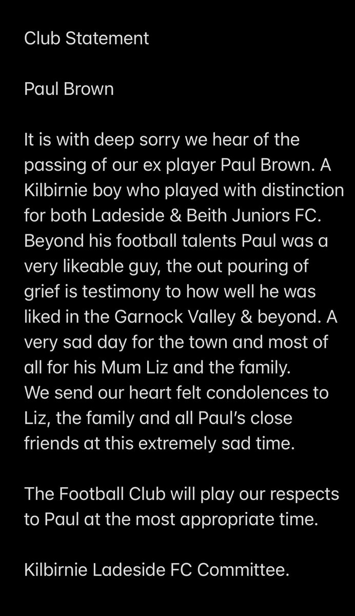Kilbirnie Ladeside FC tweet media