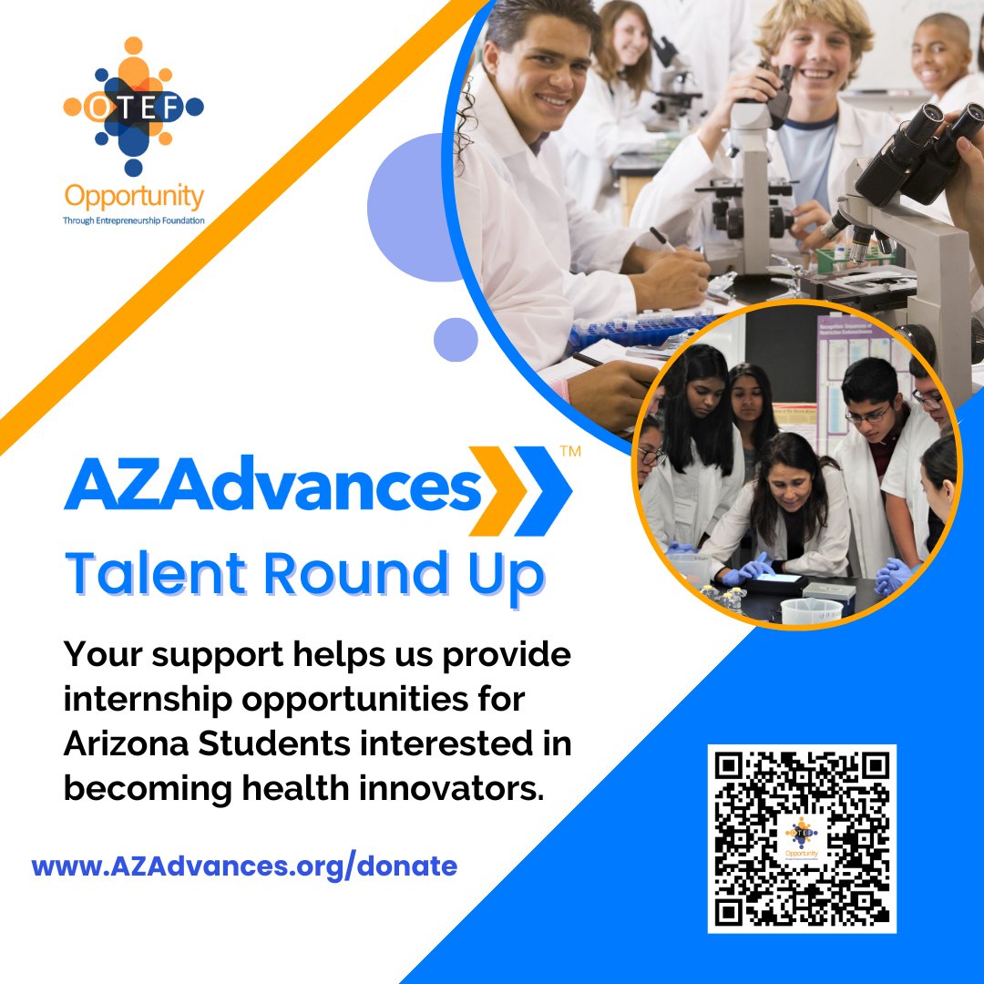 Your support of the AZAdvances Talent Program helps to provide Arizona Students with the opportunity to explore careers in health innovation.
azadvances.org/azadvances-tal…
azadvances.org/donate