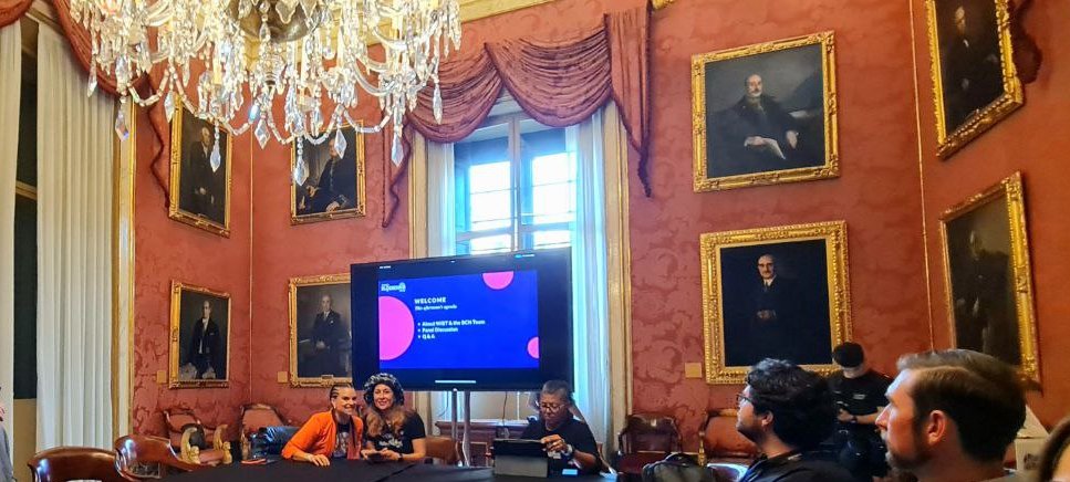 At the <a href="/DEXTForceFest/">DEXT FORCE</a> speakers room: <a href="/DEXToolsApp/">DEXTools</a> revealed a picture of the real Satoshi generated with #AI 😜

Even more! In the workshop area there were an exposition of the crypto-OG's #NFT portraits 🤣

Thank you <a href="/DextForce/">DEXT Force Ventures</a> for supporting this festival-like event 🕺🪩