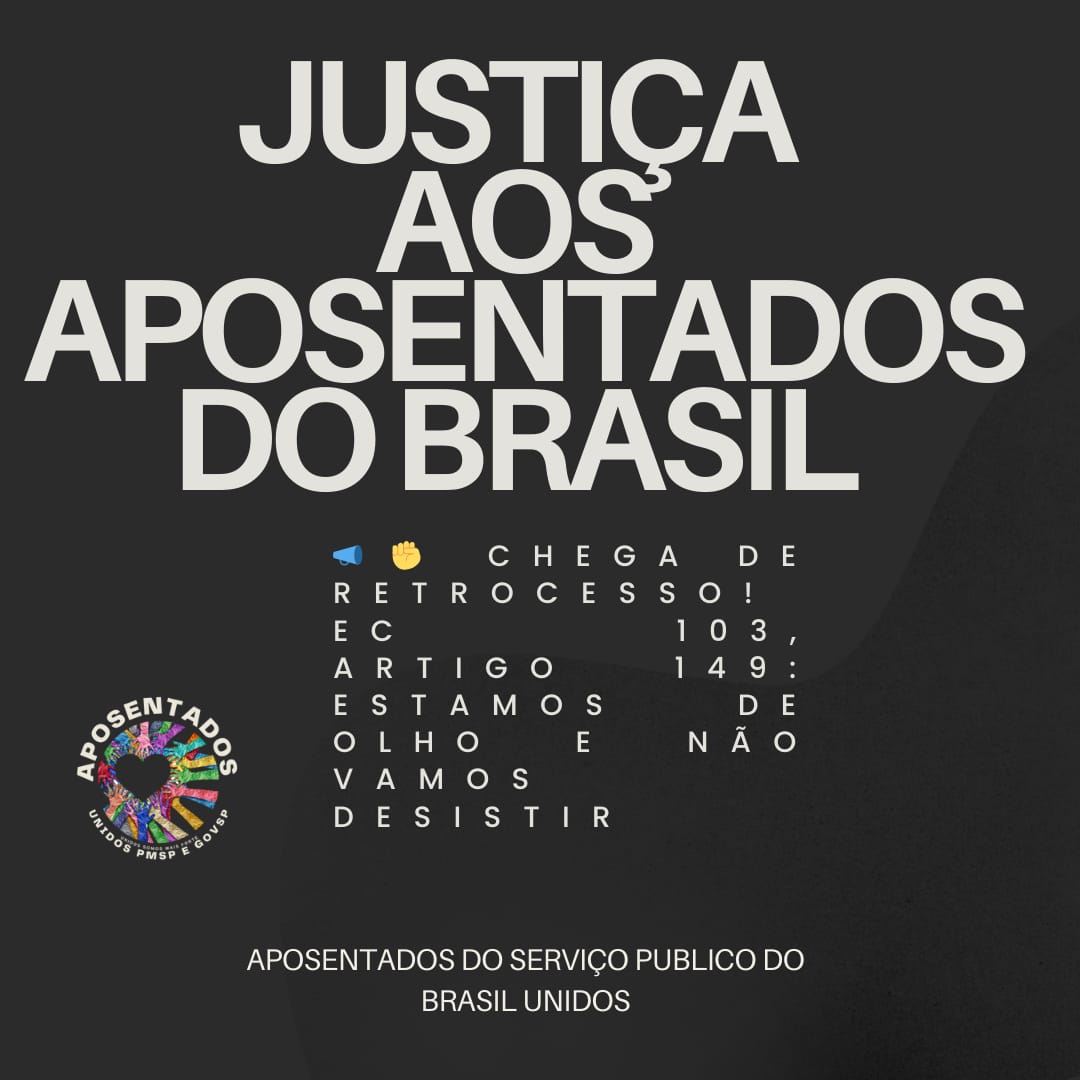 <a href="/HyaderLuchini/">Hyader Luchini</a> <a href="/AdvocaciaGeral/">AGU</a> <a href="/jorgemessiasagu/">Jorge Messias</a> <a href="/CarlosLupiPDT/">Carlos Lupi 🇧🇷🌹</a> <a href="/LulaOficial/">Lula</a> <a href="/STF_oficial/">STF</a> "Aposentados PMSP pedem com urgência: Pref. Ricardo Nunes, encerre os descontos previdenciários e devolva a dignidade. <a href="/ricardo_nunessp/">Ricardo Nunes</a>
<a href="/camarasaopaulo/">camarasaopaulo</a>
<a href="/crismonteirosp/">Cris Monteiro</a>
<a href="/DanielAnnenberg/">Daniel Annenberg</a>
<a href="/danilodoposto/">Danilo do Posto de Saúde</a>
<a href="/veramagalhaes/">Vera Magalhaes</a>
Justiça sem Fake News 
#DetonamAposentados