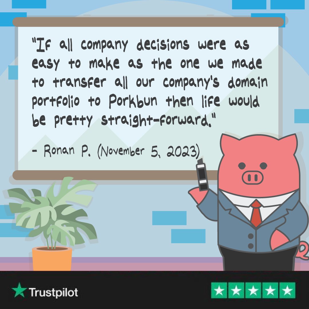 Ahhhh if only everything in life were so simple! 😎

#PorkbunDomains #CustomerReviews #DomainTransfer