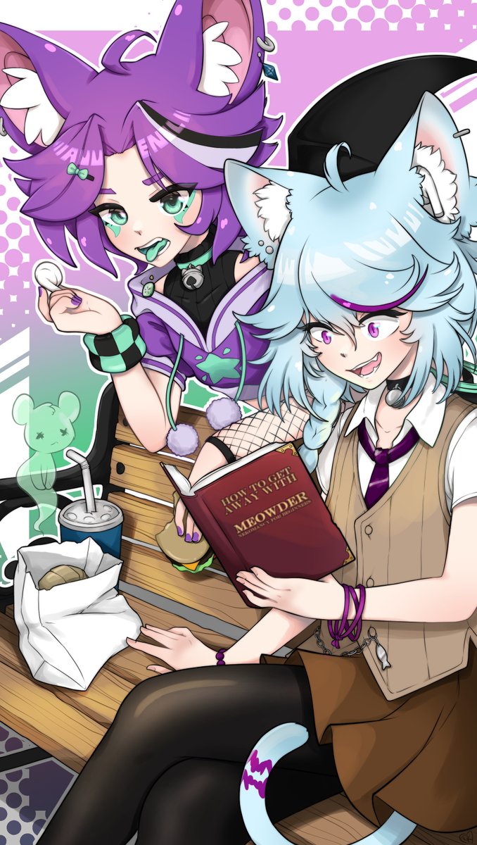 dracokiro's tweet photo. Pawvenil.... "Surprise me" style commission for @Pawsworthwrites and @Auvenil for their catathon! The chat requested it... so here we are. 

#VGenComm #vtuber #artist #drawsworth #Artvenil https://t.co/IaweyZbadz